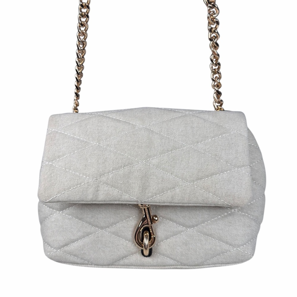 Rebecca Minkoff‎ Eddie Canvas Crossbody Shoulder Bag w Chain